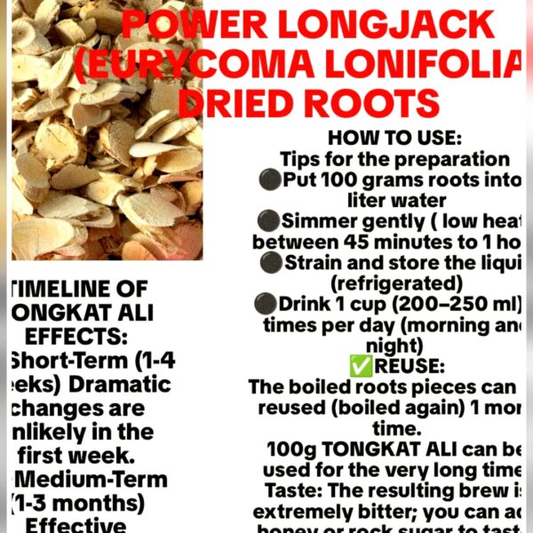 TONGKAT ALI SUPER POWER --- DRIED ROOTS (100g)